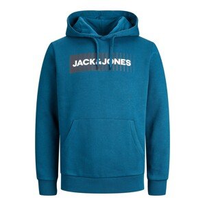 Jack & Jones Plus Mikina  námornícka modrá / tmavosivá / biela