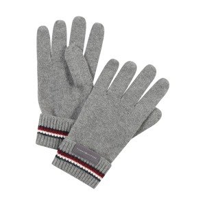 TOMMY HILFIGER Prstové rukavice  tmavomodrá / sivá melírovaná / červená / biela