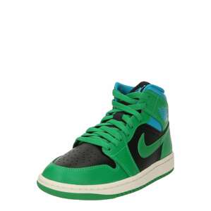 Nike Sportswear Členkové tenisky 'AIR JORDAN 1 MID'  svetlomodrá / zelená / čierna