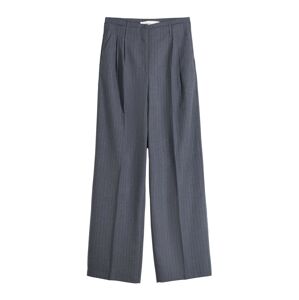 Bershka Plisované nohavice  modrosivá / čierna