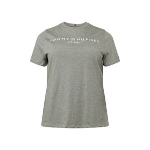 Tommy Hilfiger Curve Tričko  sivá melírovaná / biela