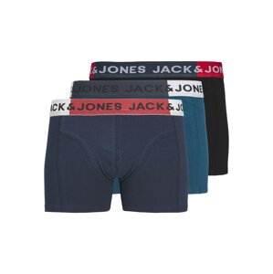 JACK & JONES Boxerky  modrá / svetločervená / čierna / biela