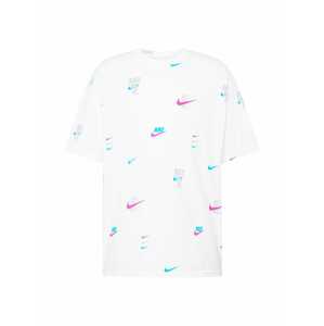 Nike Sportswear Tričko  azúrová / sivá / orchideová / biela