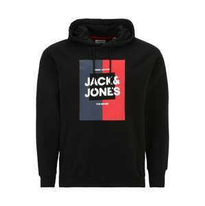 Jack & Jones Plus Mikina 'OSCAR'  tmavomodrá / grenadínová / čierna / biela