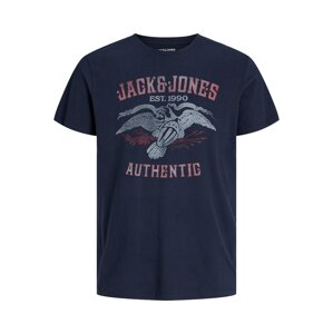 JACK & JONES Tričko 'ONNE'  námornícka modrá / dymovo modrá / červená