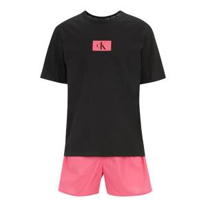 Calvin Klein Underwear Krátke pyžamo  ružová / čierna