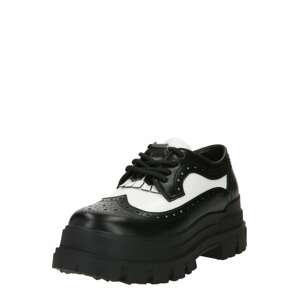 BUFFALO Šnurovacie topánky 'ASPHA BROGUE'  čierna / biela
