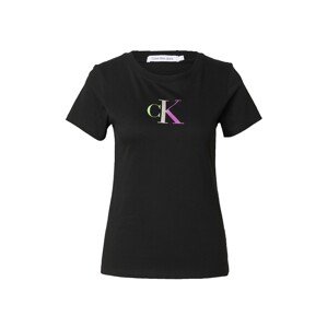 Calvin Klein Jeans Tričko  opálová / svetlozelená / orchideová / čierna