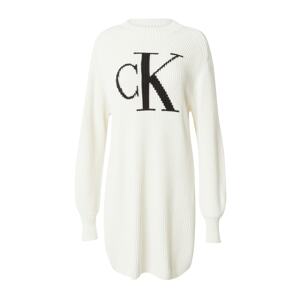 Calvin Klein Jeans Pletené šaty  čierna / vaječná škrupina