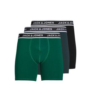 JACK & JONES Boxerky 'Echo'  zelená / tmavozelená / čierna / šedobiela