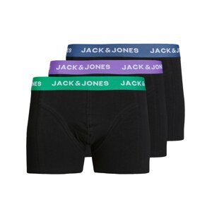 JACK & JONES Boxerky 'SOLID'  modrá / zelená / fialová / čierna