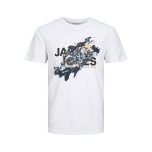 JACK & JONES Tričko 'Nelson'  svetlomodrá / svetlooranžová / čierna / biela