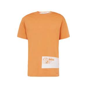 Calvin Klein Jeans Tričko 'STENCIL'  oranžová / biela