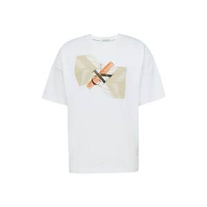 Calvin Klein Jeans Tričko 'SKYSCRAPER'  béžová / oranžová / čierna / biela