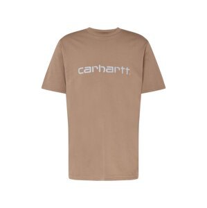 Carhartt WIP Tričko  svetlohnedá / biela
