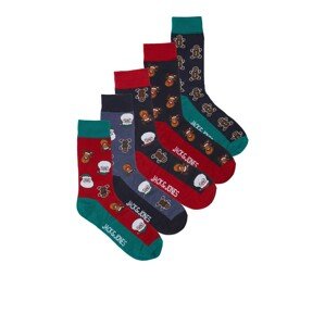 JACK & JONES Ponožky 'SWEET XMAS'  námornícka modrá / zelená / červená / biela