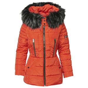 KOROSHI Zimná bunda  oranžovo červená / čierna melírovaná