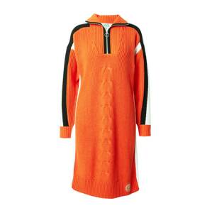 Sportalm Kitzbühel Pletené šaty 'Rochester'  oranžová / čierna / biela