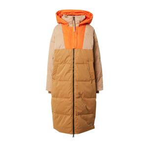 NÜMPH Zimný kabát 'TRISIA'  kapučíno / svetlohnedá / neónovo oranžová