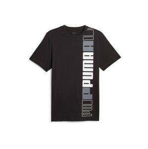 PUMA Funkčné tričko 'ESS+ LOGO'  sivá / čierna / biela