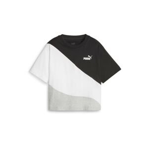 PUMA Funkčné tričko 'Power'  sivá melírovaná / čierna / biela
