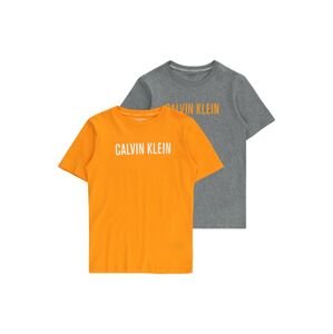 Calvin Klein Jeans Tričko  sivá melírovaná / oranžová / biela