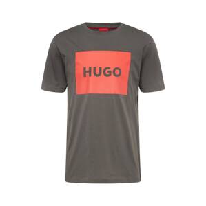 HUGO Tričko 'Dulive222'  sivá / oranžová