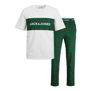 JACK & JONES Dlhé pyžamo  tmavožltá / trávovo zelená / červená / biela