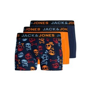 JACK & JONES Boxerky  námornícka modrá / nebesky modrá / oranžová / karmínovo červená
