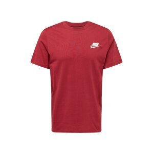 Nike Sportswear Tričko 'CLUB+'  červená / strieborná / biela