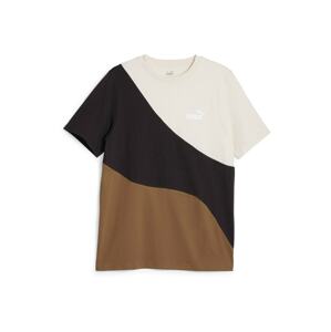 PUMA Funkčné tričko 'POWER'  krémová / hnedá / čierna