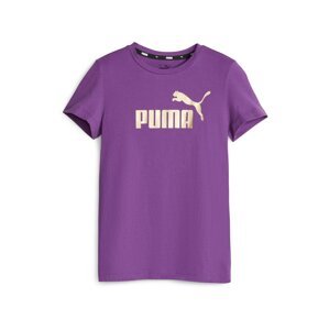 PUMA Tričko 'ESS+'  zlatá / purpurová