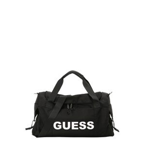 GUESS Cestovná taška  čierna / biela