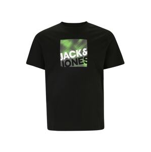 Jack & Jones Plus Tričko  svetlozelená / čierna / biela