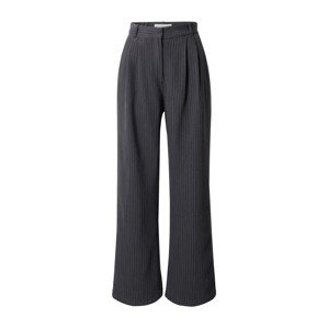 Abercrombie & Fitch Plisované nohavice  sivá / čierna