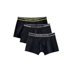 Pull&Bear Boxerky  sivá / kaki / čierna