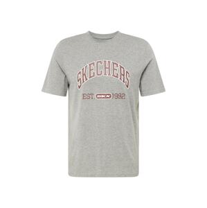 SKECHERS Funkčné tričko 'PRESTIGE'  sivá melírovaná / čerešňová / biela