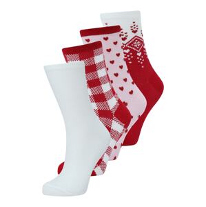 Lindex Ponožky  červená / biela