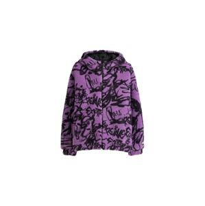 Bershka Prechodná bunda  fialová / čierna