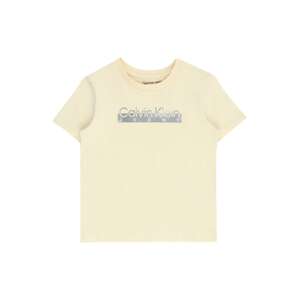 Calvin Klein Jeans Tričko  pastelovo žltá / strieborná