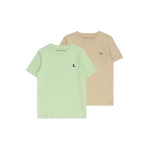 Calvin Klein Jeans Tričko  žltohnedá / zelená / čierna
