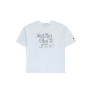 Calvin Klein Jeans Tričko  strieborná / biela ako vlna
