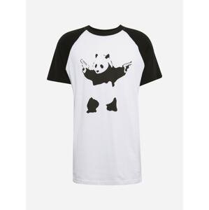Mister Tee Tričko 'Banksy Panda'  čierna / biela