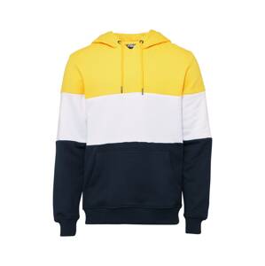 Urban Classics Sweatshirt  biela / námornícka modrá / žltá