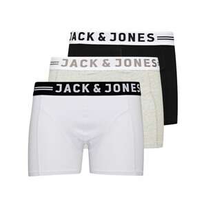 JACK & JONES Boxerky 'Sense'  sépiová / sivá melírovaná / čierna / biela