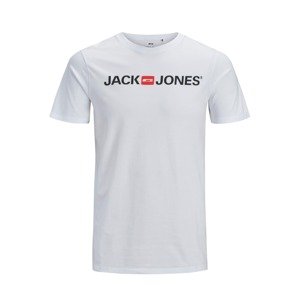 JACK & JONES Tričko 'Ecorp'  červená / čierna / biela