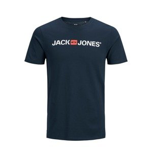 JACK & JONES Tričko 'Essentials'  tmavomodrá / pastelovo červená / biela