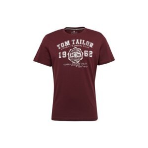TOM TAILOR T-Shirt  tmavočervená / biela