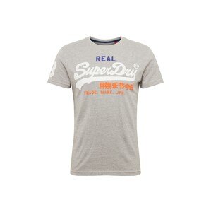 Superdry T-Shirt  biela / sivá / oranžová