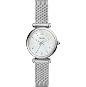 FOSSIL Analógové hodinky  strieborná / perlovo biela